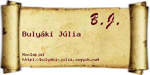 Bulyáki Júlia névjegykártya